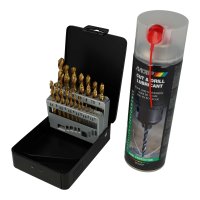 BUNDLE DEAL TWIST FORET SET HSS-TIN REVÊTU + HUILE DE FORAGE 20 PIÈCES BUNDLE DEAL TWIST FORET SET HSS-TIN REVÊTU + HUILE DE FORAGE 20 PIÈCES