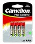 CAMELION PLUS ALKALINE AAA/LR03 BLISTER (4PC) CAMELION PLUS ALKALINE AAA/LR03 BLISTER (4PC)