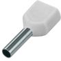 CORD END TERMINAL/BOOTLACE FERRULE DOUBLE WHITE 2X0.5MM² L=8 (20PCS) CORD END TERMINAL/BOOTLACE FERRULE DOUBLE WHITE 2X0.5MM² L=8 (20PCS)