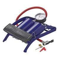 FOOT PUMP DOUBLE CYLINDER WITH MANOMETER MAX 7BAR/100PSI (1PC) FOOT PUMP DOUBLE CYLINDER WITH MANOMETER MAX 7BAR/100PSI (1PC)