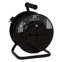 KABELHASPEL PROF MET RANDAARDE SPATWATERDICHT (IP44) 3X1,5MM2 ZWART 25 METER KABELHASPEL PROF MET RANDAARDE SPATWATERDICHT (IP44) 3X1,5MM2 ZWART 25 METER