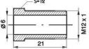 mamelon de conduite de frein m12x1x21mm sw12 6mm 10pc