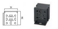 RELAIS VOET 9-POLIG 2 x 9.5mm (INCLUSIEF TERMINALS) (1ST)