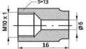 remnippel m10x1x16mm sw13 5mm 10st