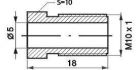 remnippel m10x1x18mm sw10 5mm 50st