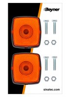 SIDE MARKER LAMP ORANGE 66X62MM (2PC) SIDE MARKER LAMP ORANGE 66X62MM (2PC)