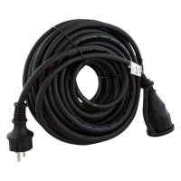 VERLENGSNOER MET RANDAARDE 3500W SPATWATERDICHT (IP44) 3X1,5MM2 ZWART 20 METER VERLENGSNOER MET RANDAARDE 3500W SPATWATERDICHT (IP44) 3X1,5MM2 ZWART 20 METER
