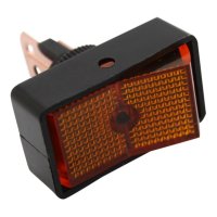 WIPSCHAKELAAR ON/OFF RECHTHOEKIG, ROND GAT AMBER/ORANJE 16A 12V, 12V LAMP (1ST) WIPSCHAKELAAR ON/OFF RECHTHOEKIG, ROND GAT AMBER/ORANJE 16A 12V, 12V LAMP (1ST)